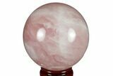 Polished Rose Quartz Sphere - Madagascar #177789-1